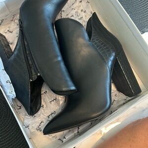 Black heeled boots never worn